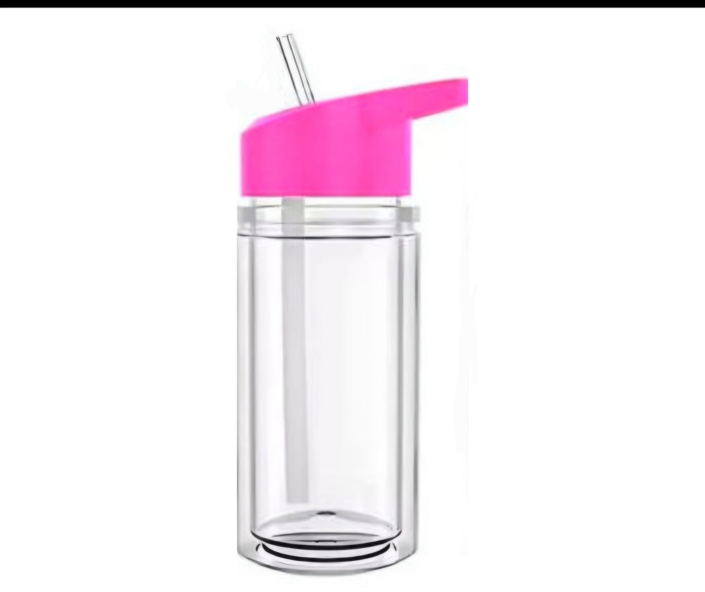 Hot pink lid 10oz kids tumbler snowglobe