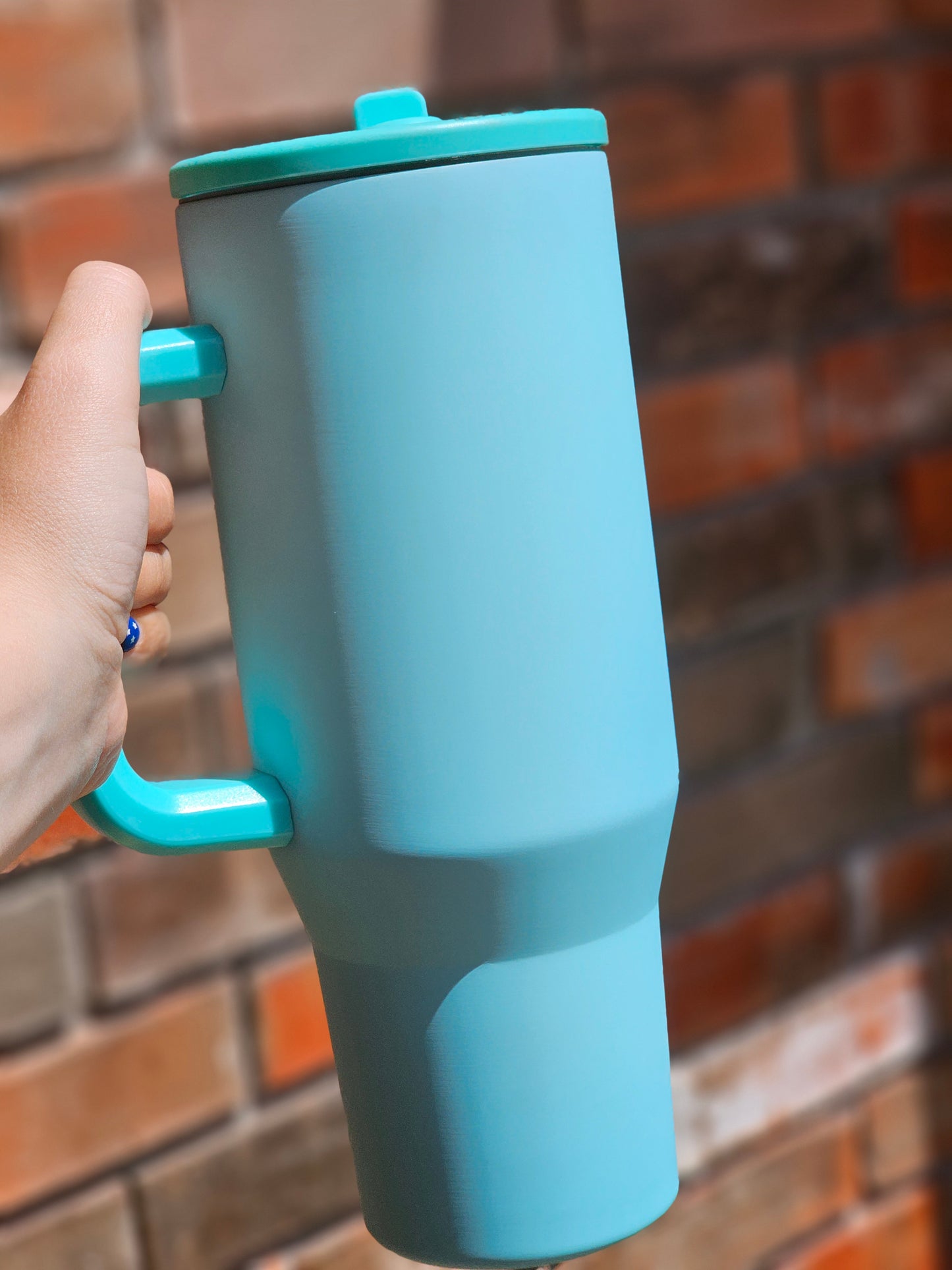Light Blue 40oz Stainless Steel Leak-Proof Flip Straw Tumbler