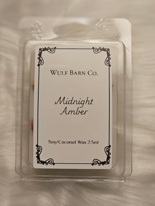 Midnight Amber Wax Melts w/ dried rose pedals