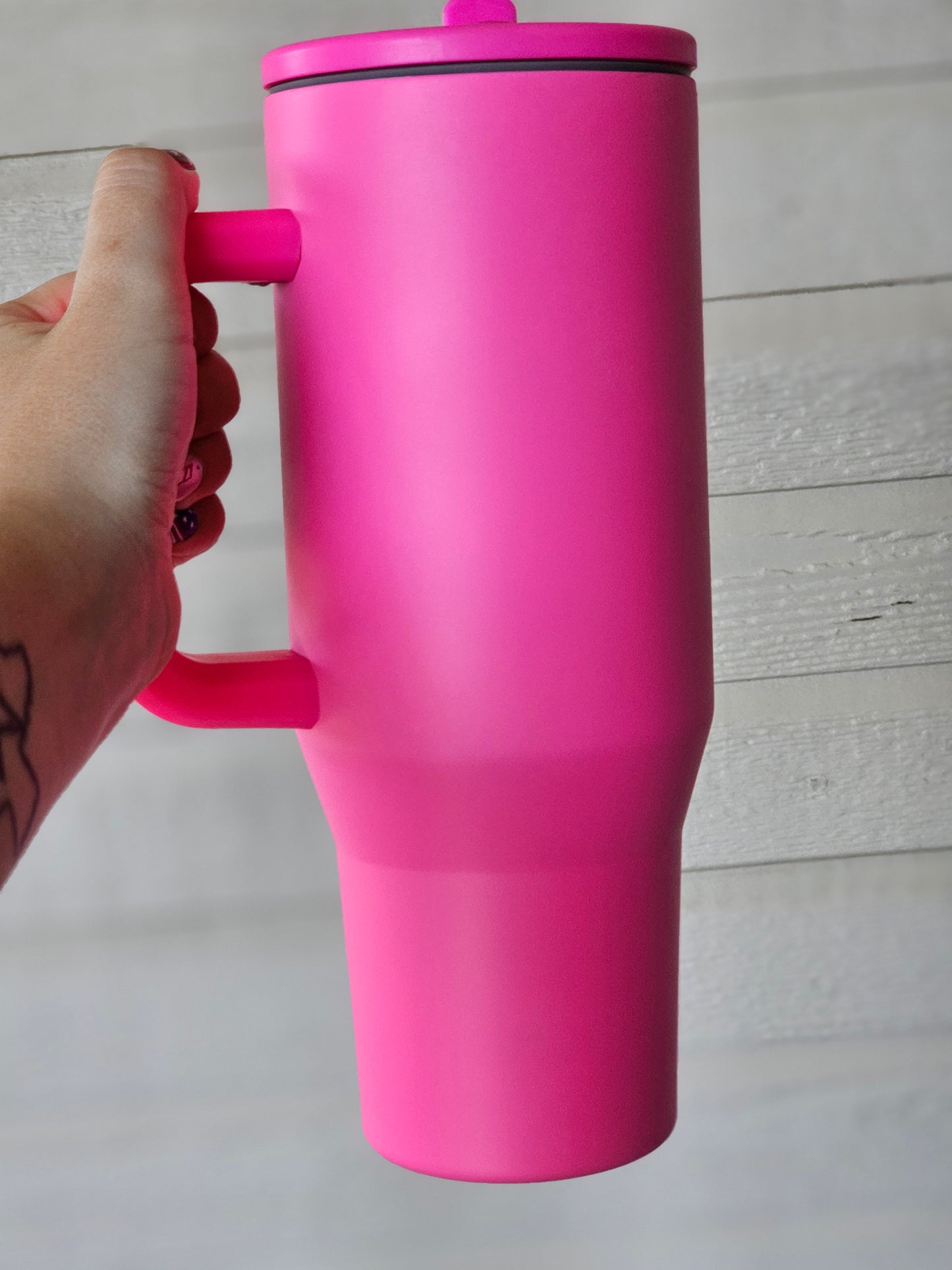 Hot Pink 40oz Stainless Steel Leak-Proof Flip Straw Tumbler