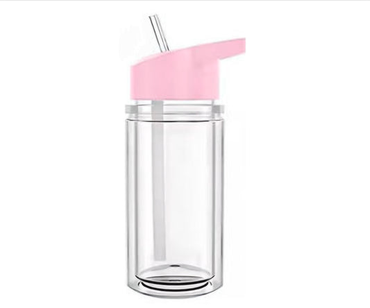 Light pink 10oz kids snowglobe tumbler