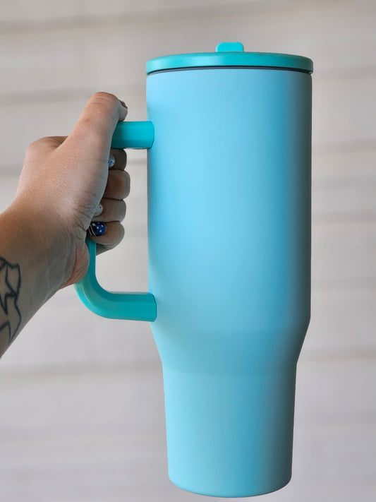 Light Blue 40oz Stainless Steel Leak-Proof Flip Straw Tumbler